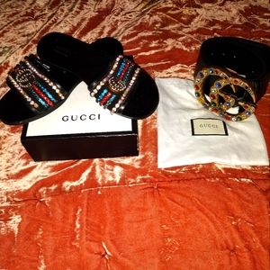 Slides with matching Wide belt Set